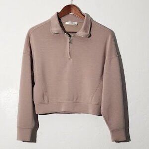 Cloth By Design Women's Long Sleeve Collared Cropped Athleisure Wear Top SZ XS